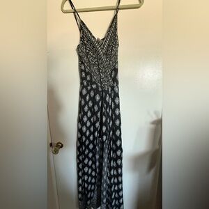 Black & White V-Neck Sleeveless Maxi Dress With Hot Pants